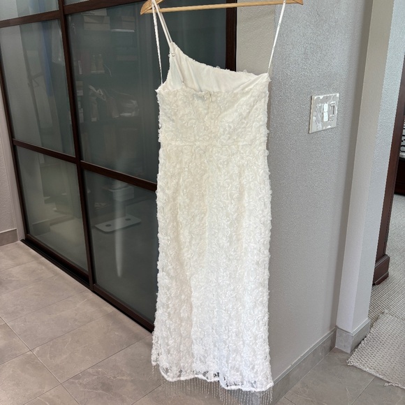 Lulus Destiny One-Shoulder Floral Midi Dress - Ivory White Size S - Picture 5 of 13